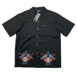 Iron Horse Shirt Mens XL Extra Large Tribal Biker Motorcycle Skull Snap Buttons